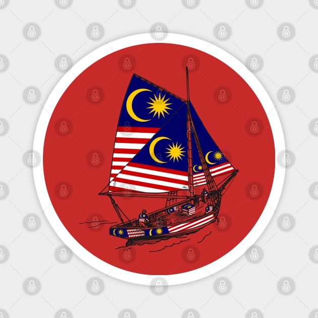 Support Malaysia Stand with Malaysian Ship - Galleon Ship Malaysian Pride Magnet by Mochabonk